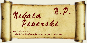 Nikola Piperski vizit kartica